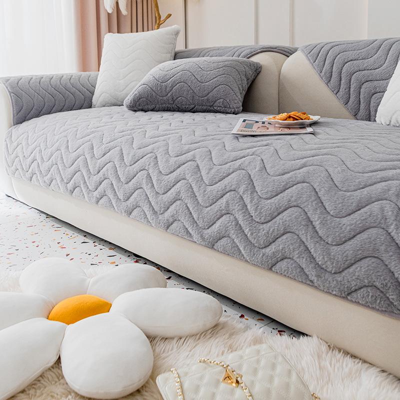 Sofakissen Winter Minimalistisch Modern Verdicktes Warmes Kissen Rutschfester Sofa Rückenlehnenbezug Handtuch