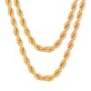 Noble 45-60cm 18K Gold 4mm Round Rope Chain Necklace for Women Man Fashion Wedding Party Charm Jewelry