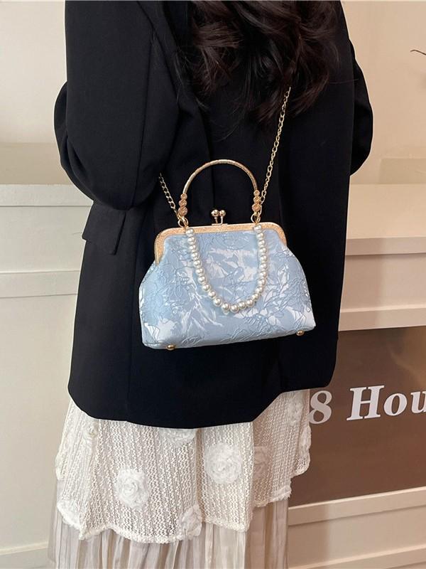 2025 Retro Pearl Cheongsam Evening Crossbody Bag - Chinese Style Kiss Lock Design