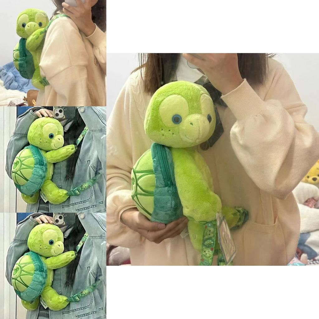 Olu Mel Plush Turtle Backpack For Kids With Cartoon Design And Adjustable Straps