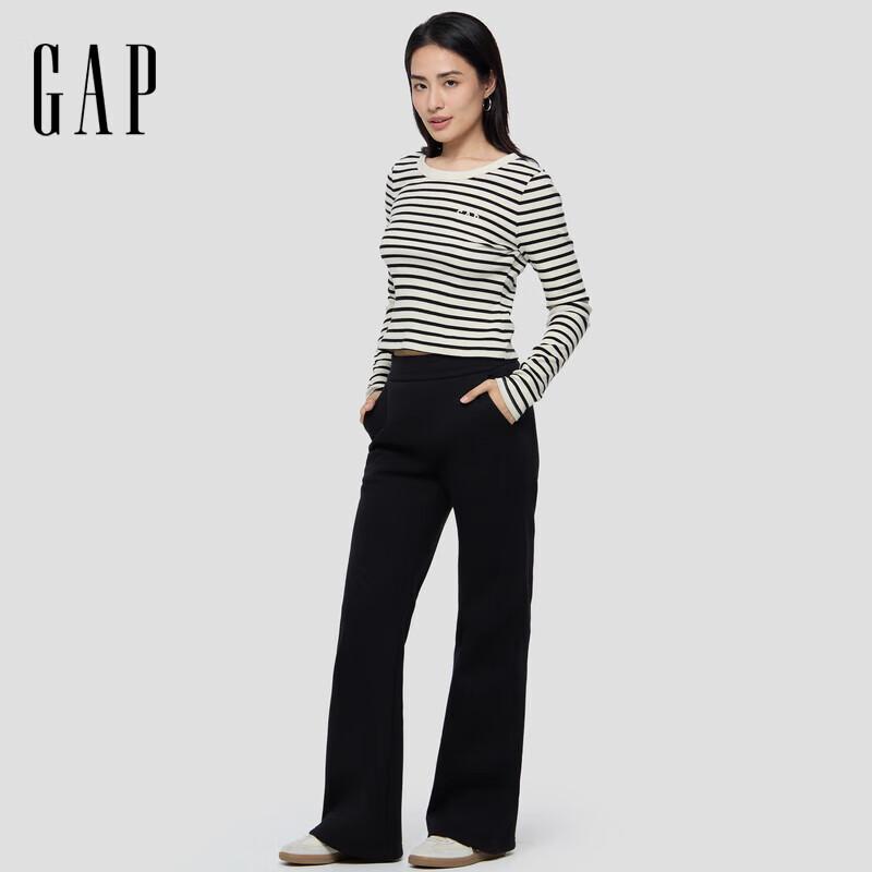 Gap Women's Embroidered Logo Fleece Flare Sweatpants