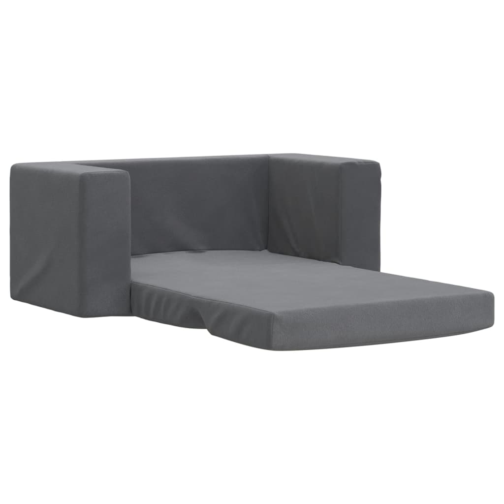 Children S Sofa Bed 2 Seater Anthracite Soft Plush