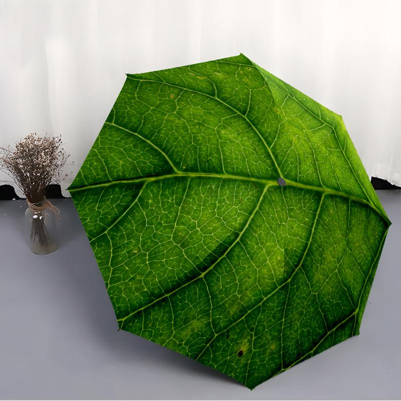 1 PC Automatic Folding Umbrella -Slices of plantsPattern,Portable & Foldable Design with 8 Ribs,Christmas Birthday Gifts