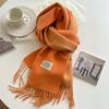 Imitation Kasmir Damehalstørklæ Ensfarvet Tosidet Forskellige Farver Pashmina Sjal Sjal Med Kvast Varm Vintertæppe Halstørklæ