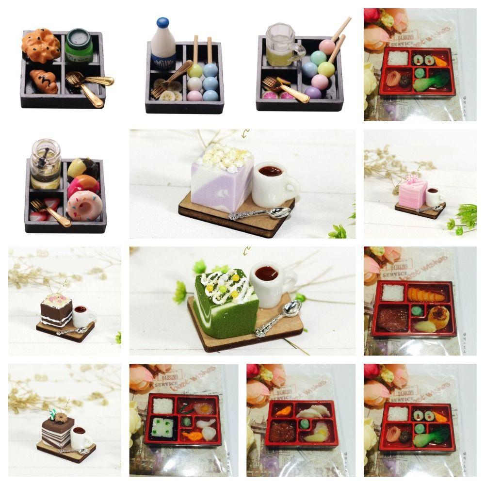 Cake Simulation Food Toy Scene Model Resin Dollhouse Miniature Snack Drink Kawaii   Girls