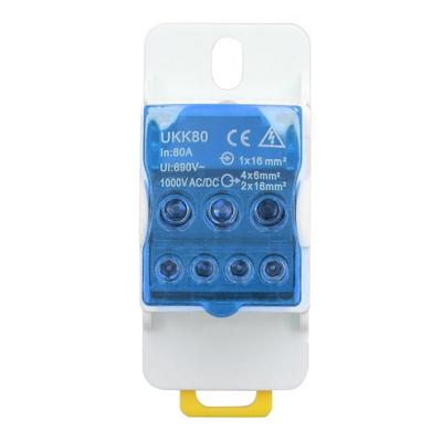 Colorful 690V DIN Rail Distribution Box 80A Blue Green Yellow Terminal Block Breaker Box House Appliances