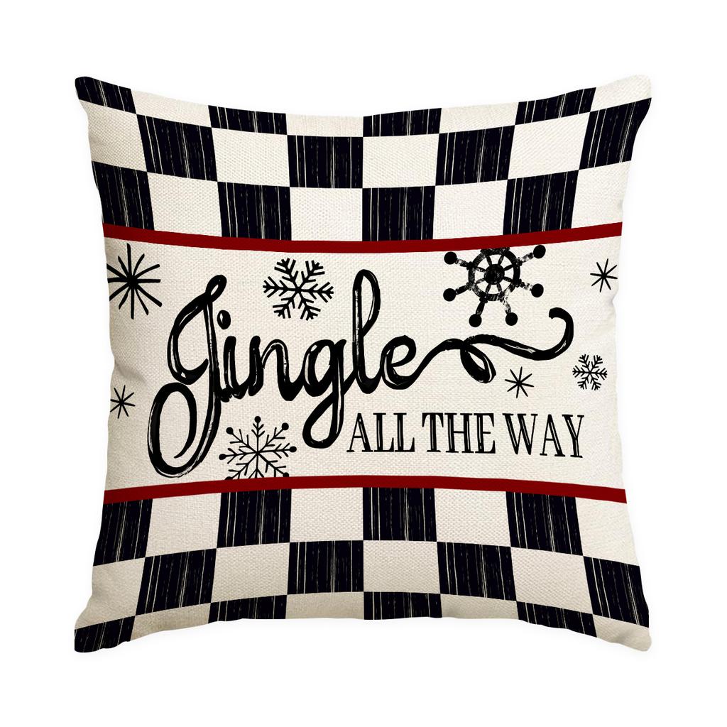 1/4Pcs Black Christmas Pillowcases, Bow Christmas Balls, Christmas Tree Print Design Cushion Covers, Christmas Decorations