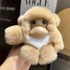 Cute Keychain Real Fur Keychains Funny Monkey Design Keyring For Backpack Accessories Purse Keys Plush Monkey Keychain Keyring