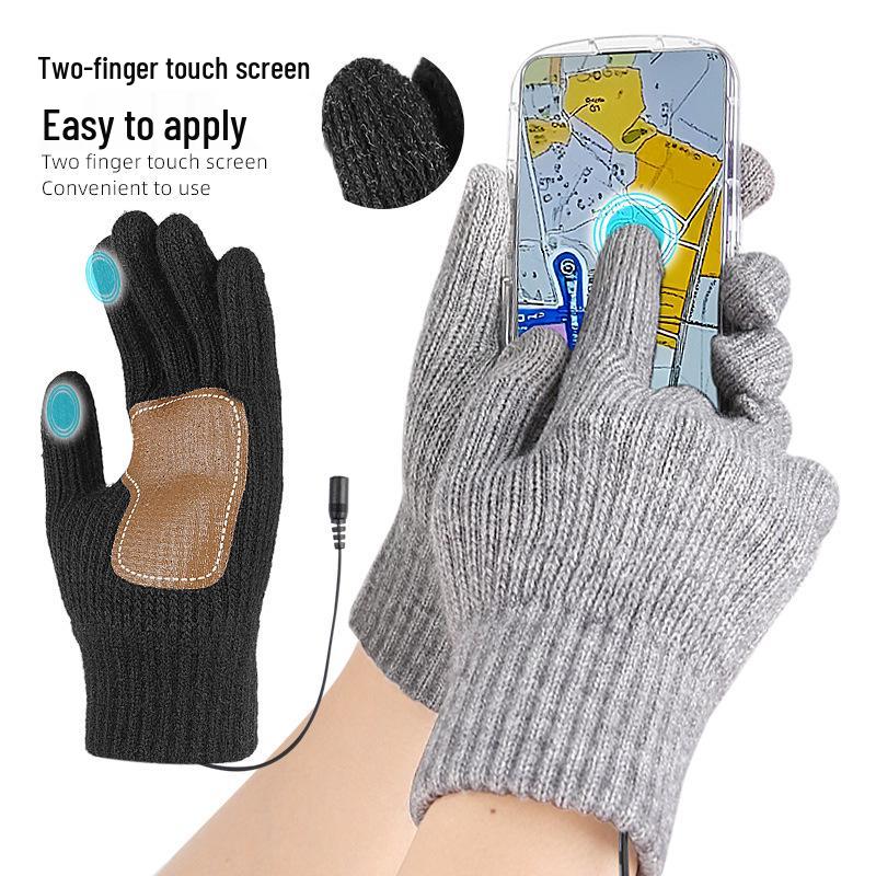 USB Heated Touchscreen Gloves for Skiing and Cycling – Thick, Warm, and Electric 5V Heating