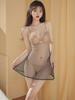 New Sexy Flowing Firefly Fan Pattern Flash Gradient Mesh Skirt See-through Nightclub Bodycon Nightdress Pure Dress Elegant 13SA