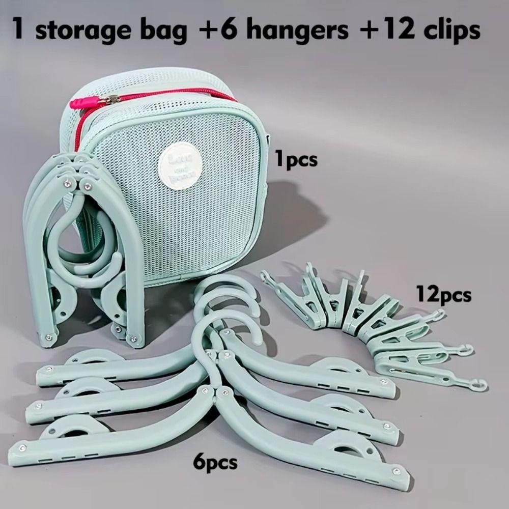 with Storage Bag Foldable Hanger Save Space Anti Slip Travel Drying Rack Load-Bearing Strong Ultra Light Clothes Rack