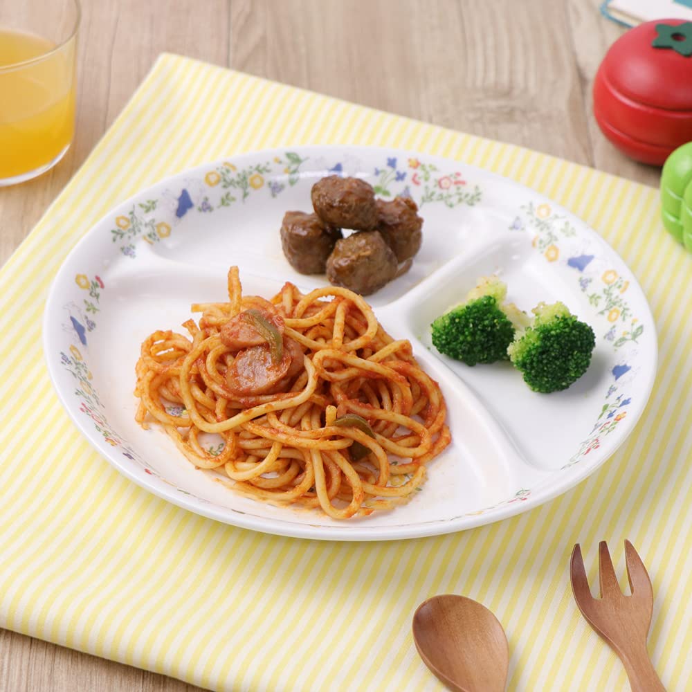 [22cm 3-Compartment Lunch Plate] Marukupage (Official) Excellent drainage, durable, suitable for children, dishwasher and microwave safe, ideal for nu
