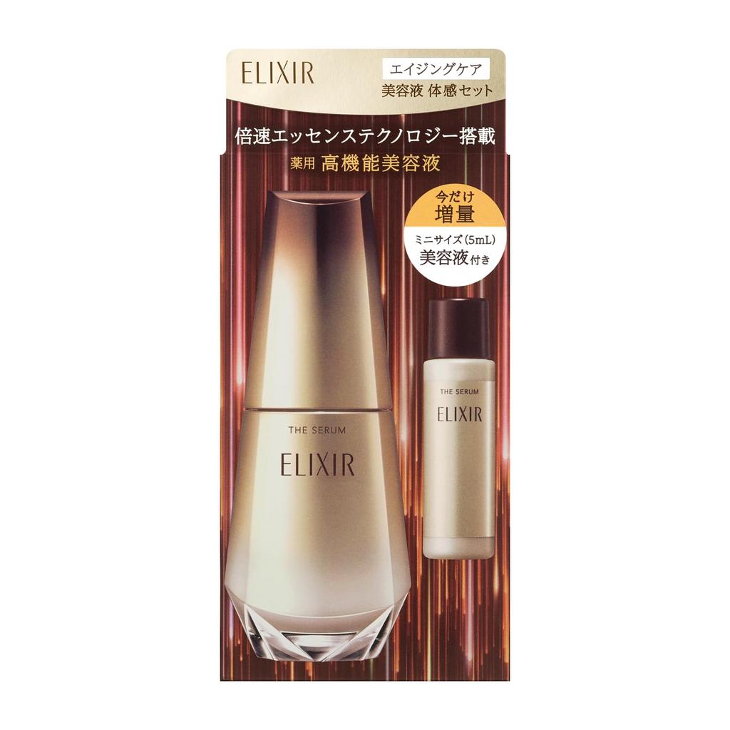 Elixir Serum Experience Set aS Bb 50mL Mini 5mL Serum Form Relaxing Aqua Floral Scent Moisturizing [Quasi-drug] Anti-Aging + Gel/Liquid