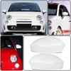 2PCS Wing Rearview Mirror Cover Cap Replacement White Fit For Fiat 500 2007-2023