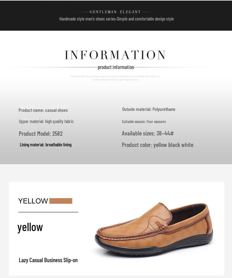 Men's Casual Leather Moccasins - 2025 Autumn, Breathable, Soft Sole, Slip-On Driving Shoes