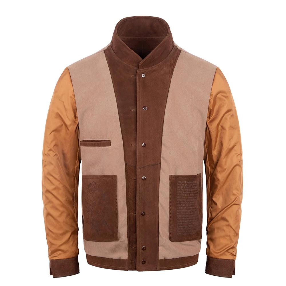 Brown Cow Leather Jackets Men Genuine Leather Einstein Coat Slim Fit Jacket Man Business Clothes Autumn