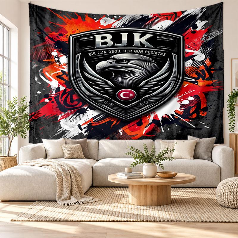 Beşiktaş FC Wall Tapestry, Soft Fabric Wall Hanging, Decorative Backdrop For Bedroom Home Wall Art