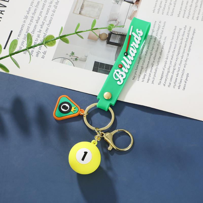 Creative Billiard Pool Keychain Table Ball Key Ring Lucky Black Key Chain 25Mm Resin Ball Jewelry Gift