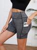 Women's High-Waisted Hip-Lifting Yoga Shorts with Pockets