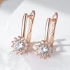 Rose Gold Color Bride Drop Earrings Women Trendy Shiny Natural Zircon Accessories High Quality Daily Fine Jewelry