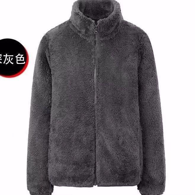 Veste polaire double face pour femme, polaire épaisse automne et hiver, chaude, polaire corail, ample, col roulé, veste cardigan polaire