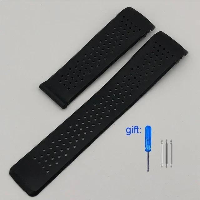 Miękki silikonowy pasek do zegarka dla TAG HEUER GRAND CARRERA AQUARACER Opaska Męskie Paski do zegarków Gumowy pasek do zegarka 22 mm 24 mm