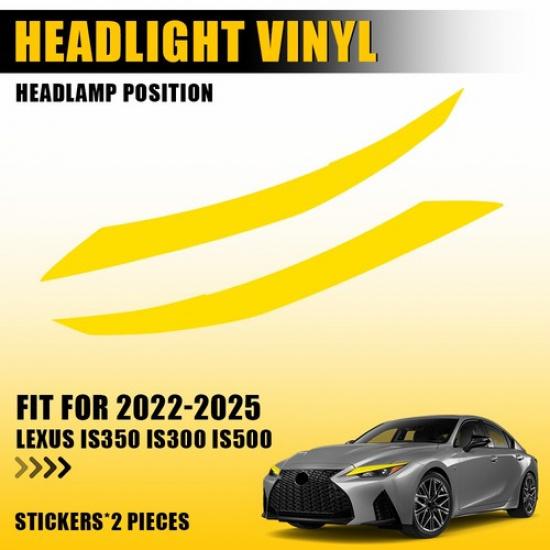 2x Yellow Headlight DRL Lamp Vinyl Overlay for -2025 LEXUS IS350 IS300 IS500