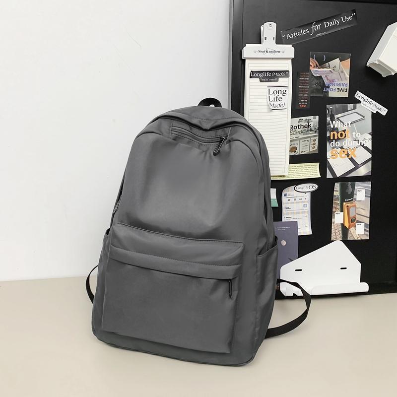 Einfarbiger Rucksack für Schüler, große Kapazität, für Damen, für Männer, Reiserucksack