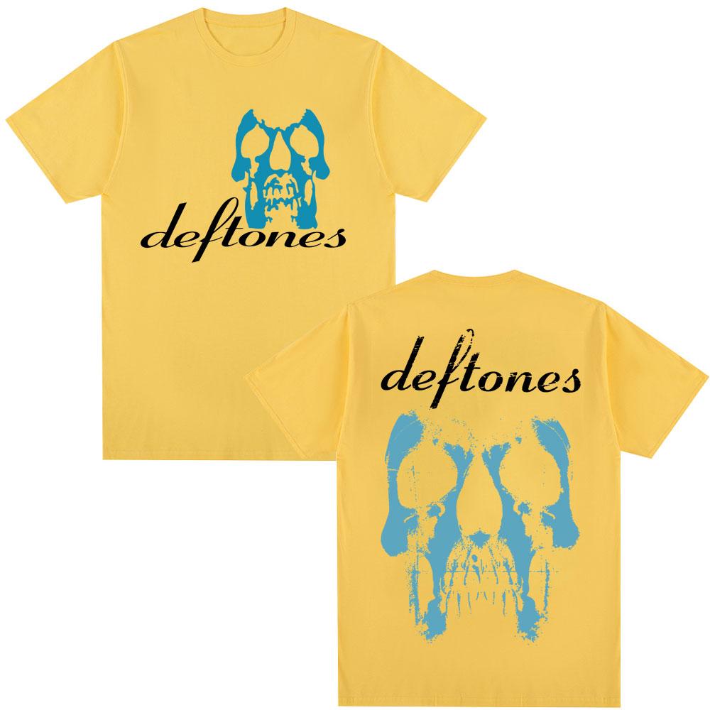 Rock Band Deftones Band Horror Skull T Shirts Vintage Hip Hop Gothic Hipster T Shirt Men Women Cotton Oversized Tees Streetwear