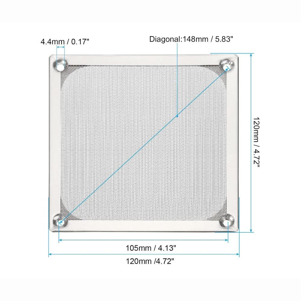 Aluminum Computer Fan Filter Grills Silver Black Axial Flow Fan Mesh Dust Cover  Computer Cooling