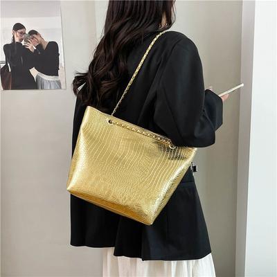 Fashion Imitation Crocodile Pattern PU Women's Shoulder Bag New Versatile Large Capacity Tote Bag High-quality Women's Bag