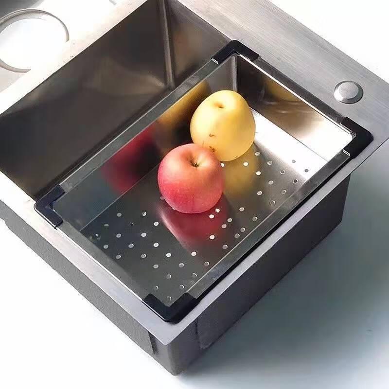 Rechteckiger Spülbeckenablaufkorb aus Edelstahl