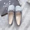Fashion Flat Woman Footwear Flats Grey with Bow Mesh Round Toe Shoes for Women Kawaii Cute Young E Chic and Elegant 39 Discount A Casual