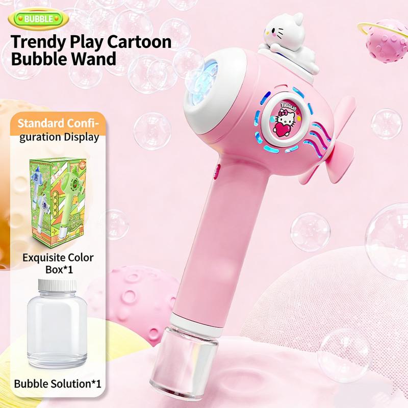 1Pc Sanrio Electric Bubble Stick, Fully Automatic Handheld Light Bubble Machine Toy, Suitable For Holiday Gifts