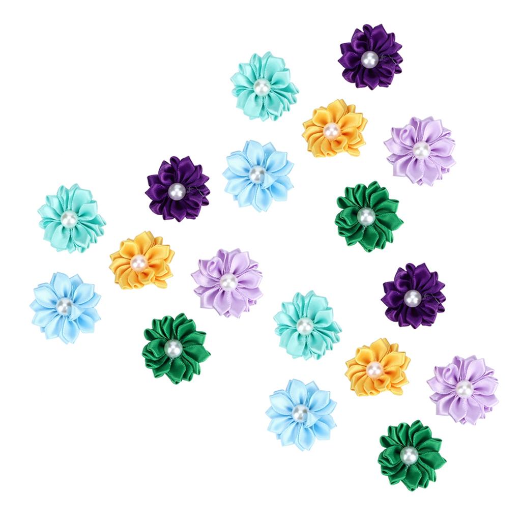 30Pcs Pet Multicolor Flower Hair Bows Grooming Accessories for Cat Medium Small Dog