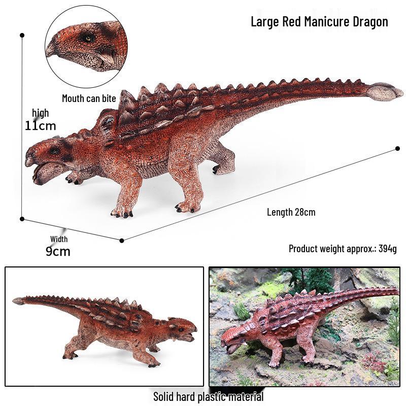 Jurassic Dinosaur Toys: Large Ankylosaurus & Pachycephalosaurus Models - Dragon Nail Art Ornaments for Kids