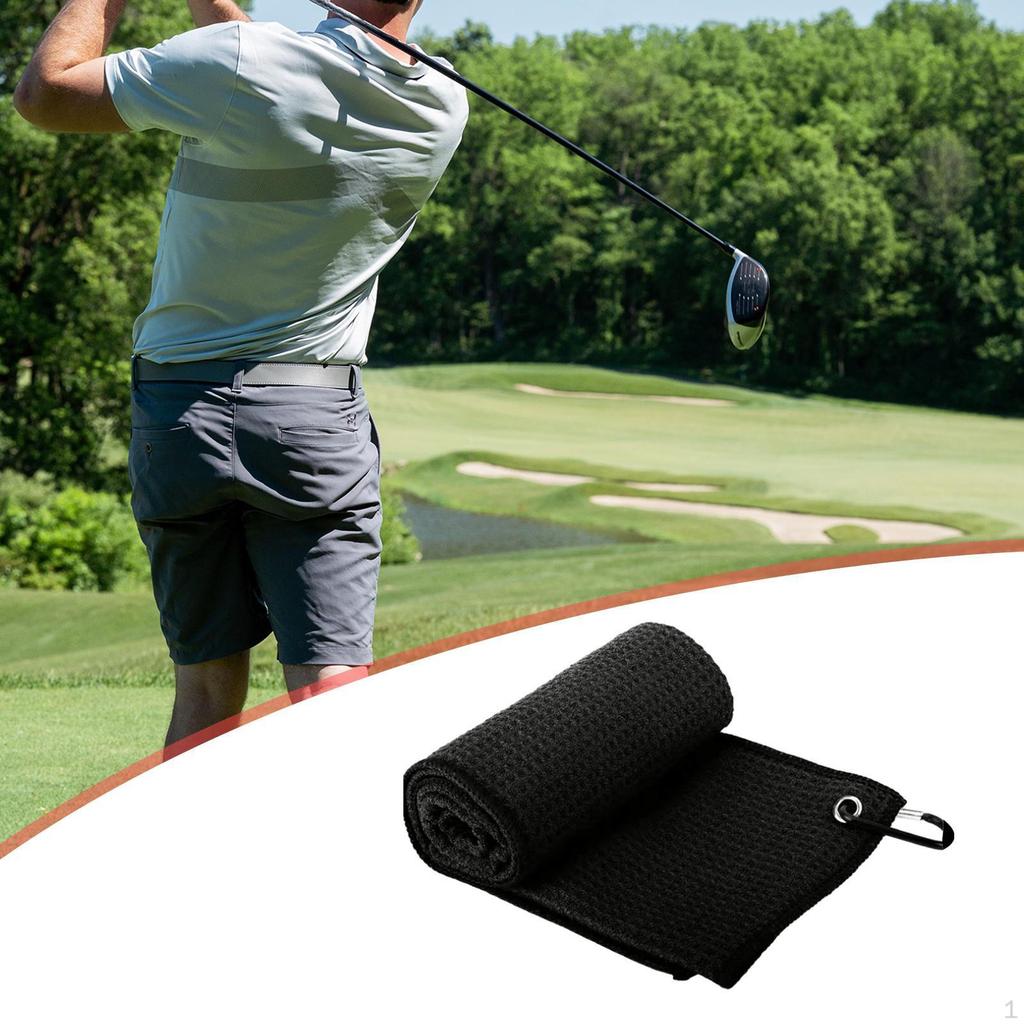 Golf Towel Bag Small with Carabiner Soft Golfer Gift Quick Drying Water Absorption