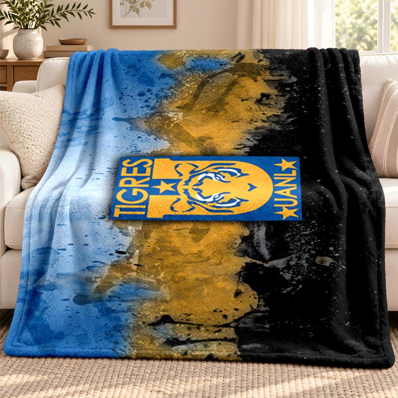 Club Tigres UANL blanket Flannel Blanket Soft Cozy Plush Throw for Sofa Bed Lightweight Home Decoration Outdoor camping