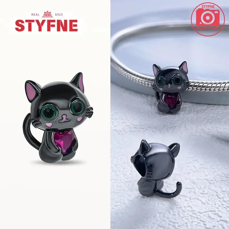 Copper Black Cat Collection Charm Bead Charms for Authentic Bracelets for Women Fine Jewelery Making Gifts High Quality