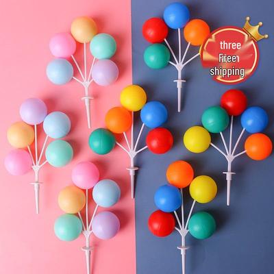 Set de 10 Ballons de Couleur Macaron pour la Fête des Enfants avec Décoration Topper pour Gâteau
