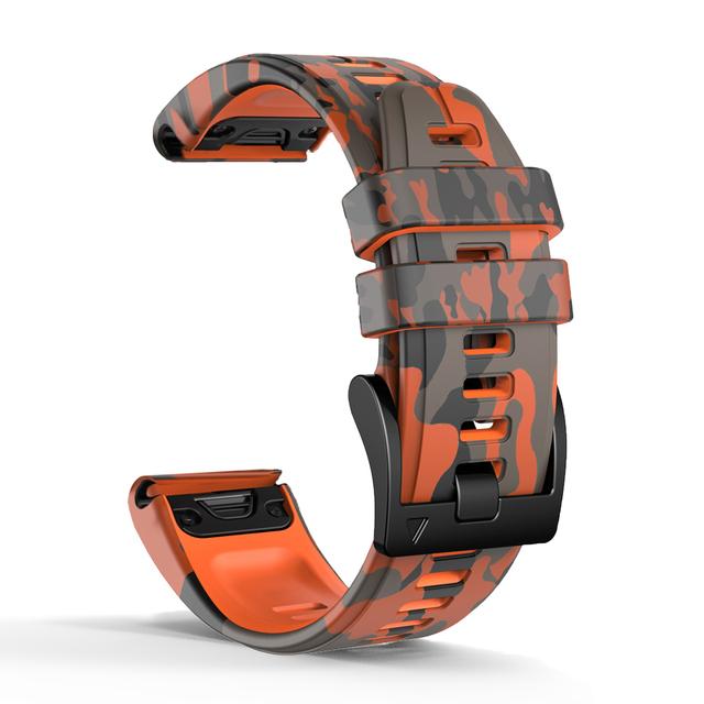 22mm 26mm Camo Silicone Strap For Garmin Fenix 7X 7 6X 6 Pro 5 5X Plus Epix 2 965 955 935 945 Smartwatch Band Bracelet Wristband