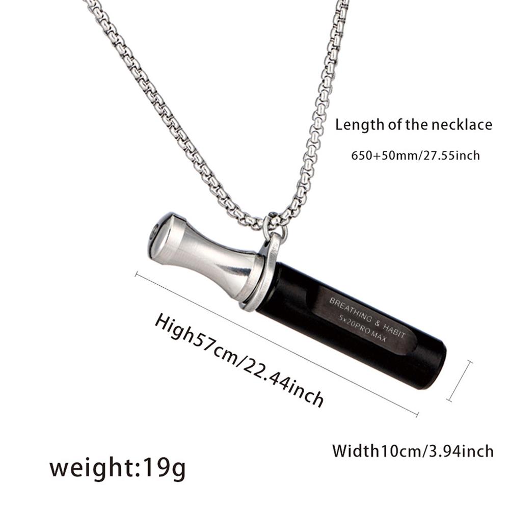 Mindfulness Breathing Necklace Stop Smoking Aids Fidget Round Mouth Anti Vaping Necklace for Natural Calm & Stress Relief