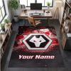 Crystal Velvet Rug Wolverhampton Wanderers Football Print Custom Name Text Floor Mat Home Decor