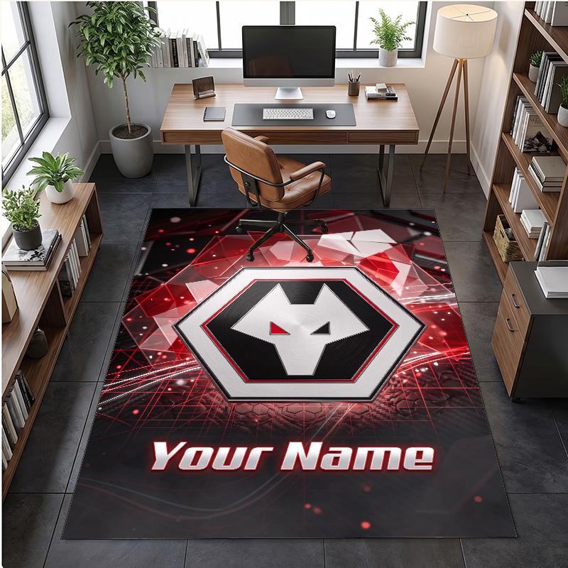 Crystal Velvet Rug Wolverhampton Wanderers Football Print Custom Name Text Floor Mat Home Decor