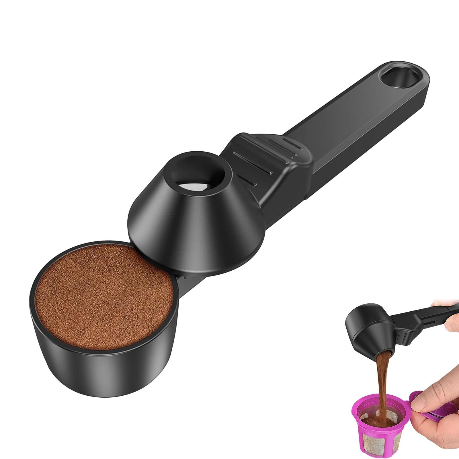 1PC New Coffee Scoop Sliding Spoon Long Handle Large Capacity Coffee Leak-proof Round Spoon