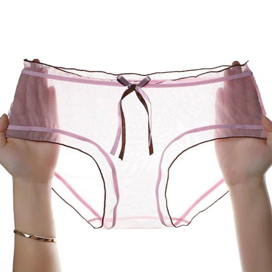 

Сексуальна білизна для жінок Ультратонка Прозора Сітчасті Трусики Безшовні Середня Посадка Хіпстери L