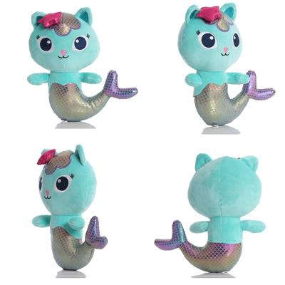 25cm 2 or 8Pcs Gabby Doll House Plush Toy Cartoon Stuffed Animal Mermaid Cat Mermaid Plush Doll Children's Christmas Gift