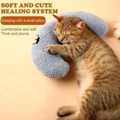 1PC Almofadinha para Gatos, Brinquedo Calmante para Animais de Estimação Ultramacio e Fofo, Cuddler Meia Rosquinha para Alívio das Articulações, Melhora o Sono