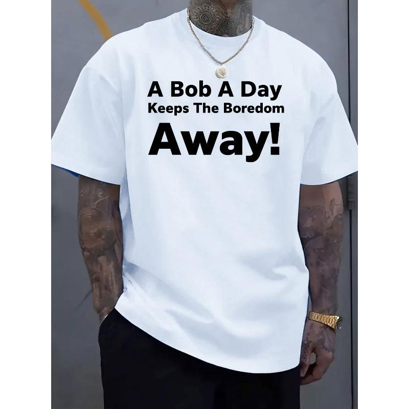 

Bob Letter Logo Short Sleeve- Casual Summer Round Neck Tee with Bob Character Design, Machine Washable & Dry Cleanable, Comfortable Casual Attire S белый