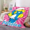 Custom Name Smurfs Theme Printed Blanket Perfect For Couch Bed Travel Outdoor Use Machine Washable Cozy Durable